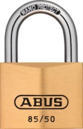 ABUS VORHANGSCHLOSS<br/>80631  85/50  MESSING LOCK-TAG title=