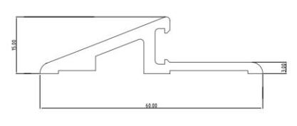 BSS BODENSCHWELLE  EV 1 60/15<br/>13 MM AUSKLINKUNG BEIDSEITIG LG. 841 MM title=