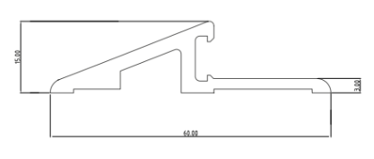 BSS BODENSCHWELLE  EV 1 60/15<br/>OHNE AUSKLINKUNG   2000 MM title=