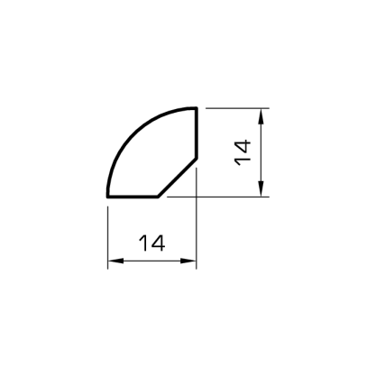 KGM VIERTELSTAB      14/14 MM<br/>NR. 2203351  (2,40 M) KIEFER WEISS LACK. title=