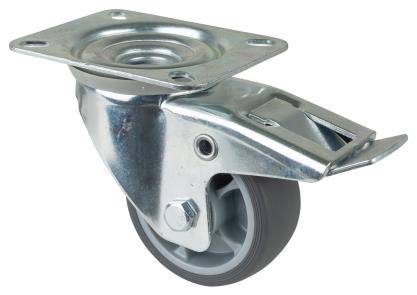 LENKROLLE MIT ANSCHRAUBPLATTE   104 x 80 MM<br/>L420.B44.081   THERMOPLASTISCHES GUMMIRAD