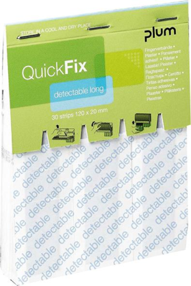 NACHFÜLLPACKUNG QUICKFIX DETECTABLE LONG<br/>5715205550926   30 PFLASTER 120x20 MM title=