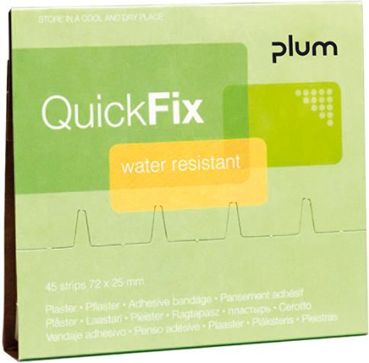 NACHFÜLLPACKUNG QUICKFIX WATER RESISTANT<br/>5715205551121   45 PFLASTER 75x25 MM title=