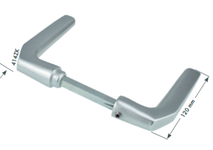 LEICHTMETALLDRÜCKER FÜR ZIMMERTÜR-KASTENSCHLOSS<br/>414ZK   TS 45-55 MM  STIFTLÄNGE 90 MM  F1 ELOXIERT title=