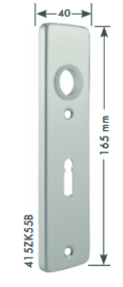 KURZSCHILD FÜR ZIMMERTÜR-KASTENSCHLOSS<br/>415ZK55B   BB  ENTFERNUNG 55 MM  ELOXIERT F1 title=