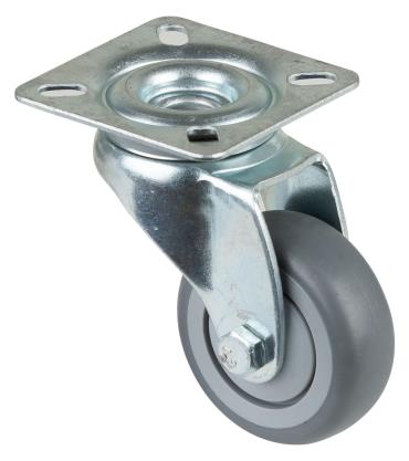 LENKROLLE MIT ANSCHRAUBPLATTE   60 x 60 MM<br/>A300.A85.051   GUMMIRAD GRAU title=