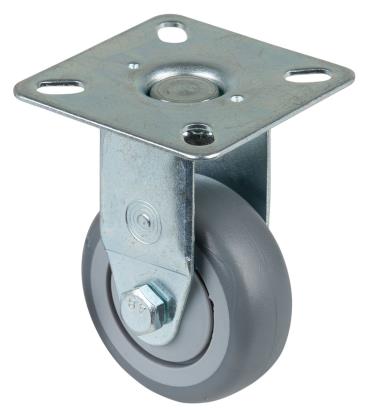 BOCKROLLE MIT ANSCHRAUBPLATTE   60 x 60 MM<br/>A310.A85.051   GUMMIRAD GRAU title=