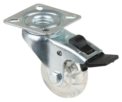 LENKROLLE M. ANSCHRAUBPLATTE+FESTSTELLER  60x60 MM<br/>A320.A73.050   TRANSPANRENTE LAUFFLÄCHE title=