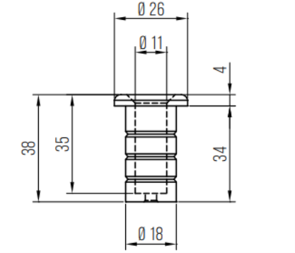 BODENBUCHSE  LEICHTMETALL ROH<br/>5844 0000 90  ZU 7091/7093 RUNDSTANGE M10  (VE10) title=
