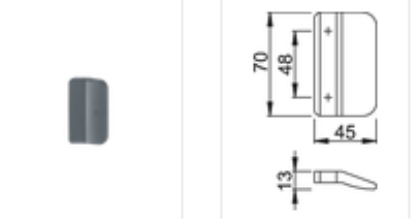 HOPPE BALKONTÜRGRIFF K435<br/>3971902   KUNSTSTOFF ANTHRAZIT GRAU F7016 M (VE20) title=